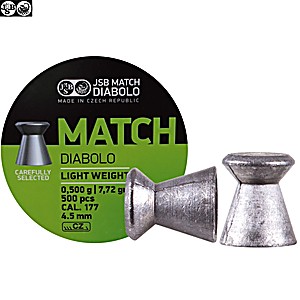 Air pistol pellets JSB MATCH DIABOLO 500pcs 4.49mm (.177) LIGHT WEIGHT