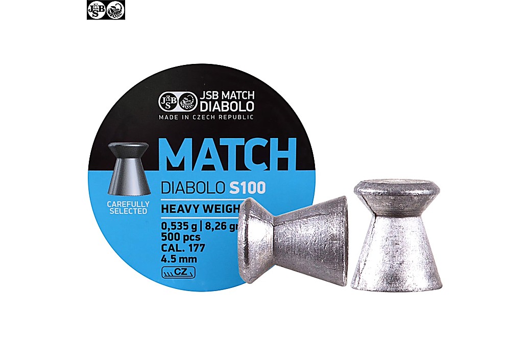 BALINES JSB MATCH DIABOLO S100 500pcs 4.50mm (.177) HEAVY WEIGHT