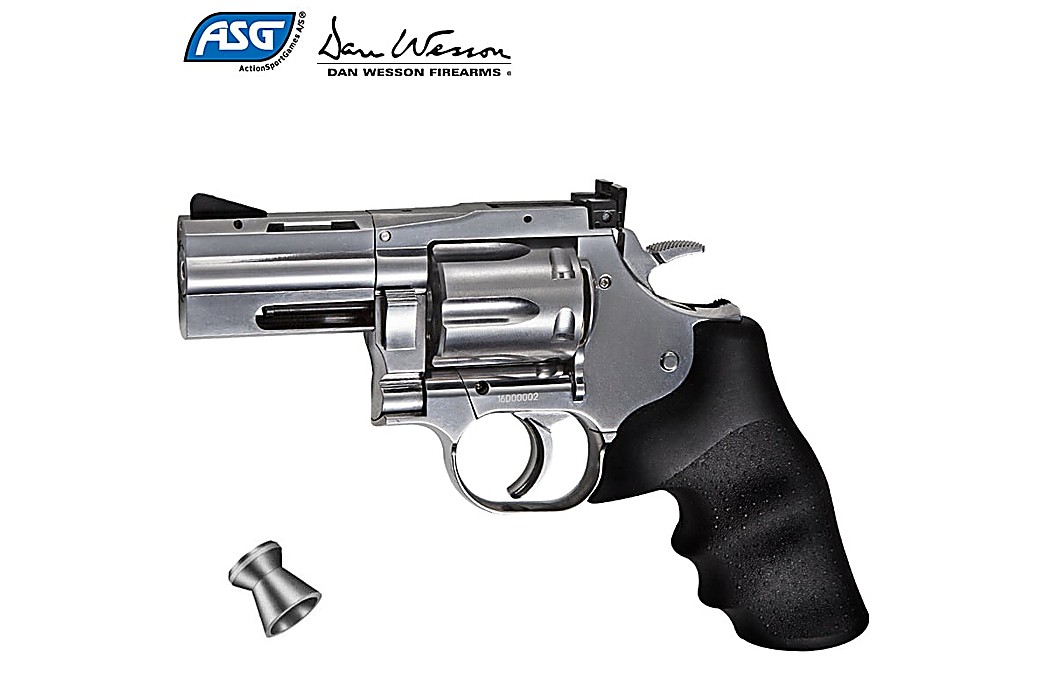 REVOLVER ASG DAN WESSON 715 2.5" PELLET AIRGUN SILVER