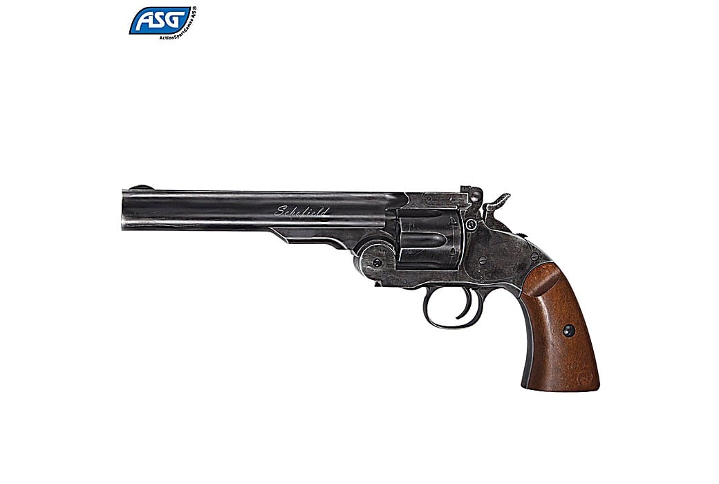 REVOLVER ASG SCHOFIELD 6" PELLET AIRGUN AGING BLACK