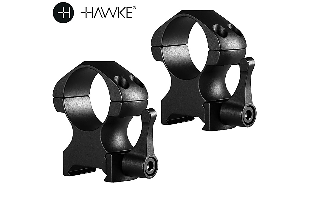 HAWKE PRECISION MONTAGENS AÇO 1" 2PC WEAVER ALTA - SAQUE RÁPIDO