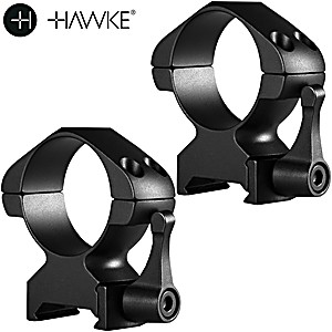 HAWKE PRECISION STEEL RING MOUNTS 30mm 2PC WEAVER HIGH - QUICK RELEASE