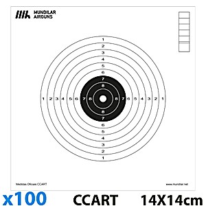 CIBLES CARTON COMP. CARABINE 10m 100pcs 14X14CM