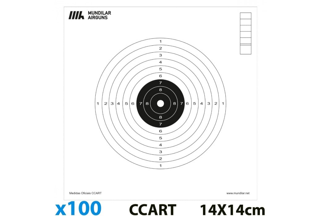AIR GUN COMP. TARGETS 10m RIFLE 100pcs 14X14CM