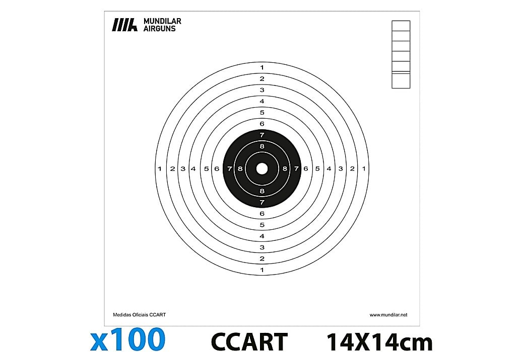 ALVOS COMP. CARABINA CCART 10m 100pcs 14X14CM