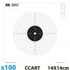 Cibles Carton Comp. Carabine 10m 100pcs 14X14Cm