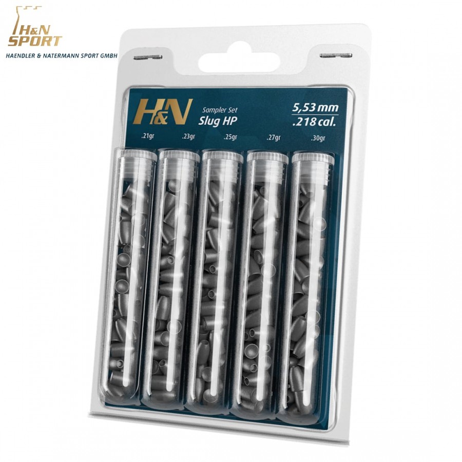 H&N Slug HP Pellets .22 Cal 200 qty Diameter: .218 / 5.5 mm 25gr 