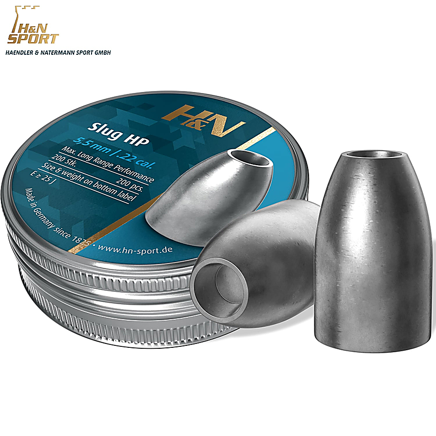Buy online Air gun pellets H & N SLUG HP 5.51mm (.217) 25gr 200PCS from H &  N SPORT • Shop of Air gun pellets Caliber .22 (5.50mm) Online Store • Mundilar  Airguns