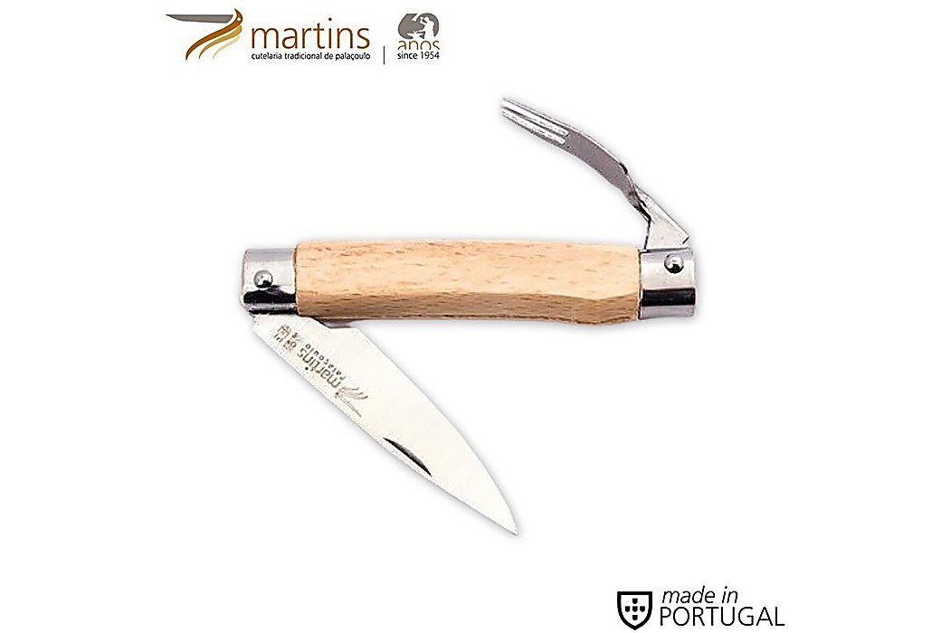 MARTINS COUTEAU DE POCHE A/ FOURCHETTE HÊTRE 6.6CM