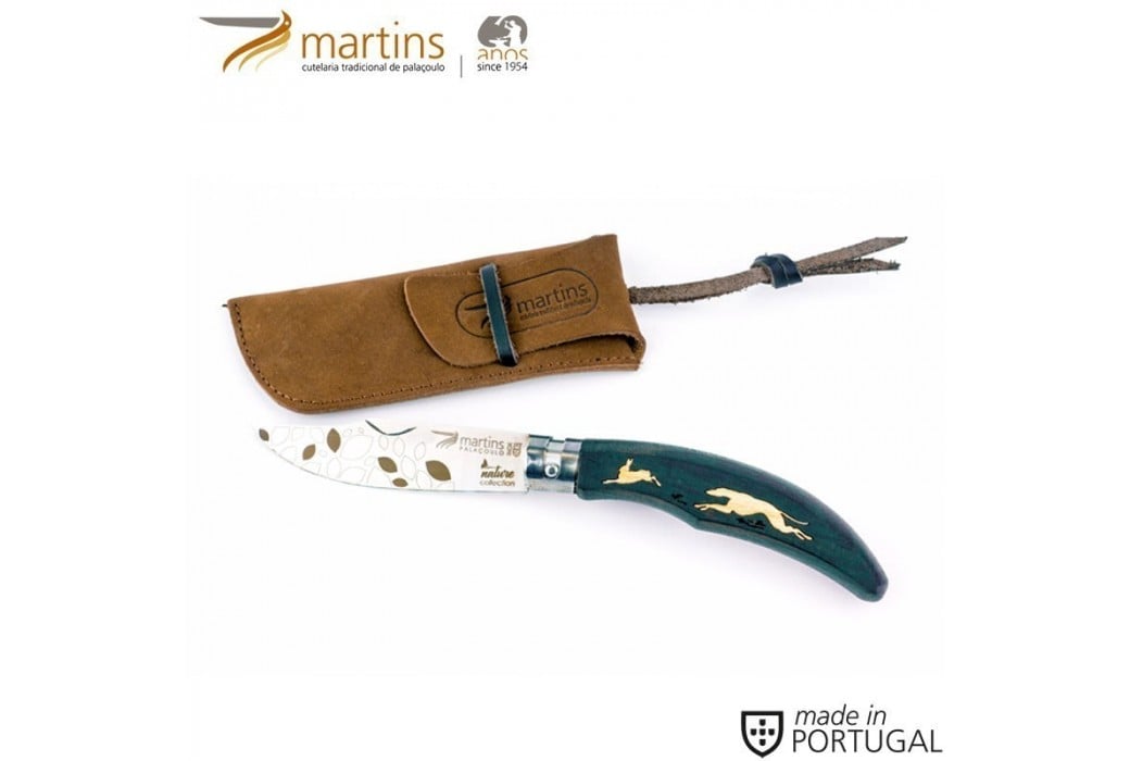 MARTINS POCKET KNIFE ELLEGANCE M NATURE GREYHOUND AND HARE 8CM (LEATHER POUCH)