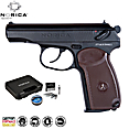 Pistola Chumbo Norica N.A.C. 2020 Full Metal Pack (Réplica Makárov)