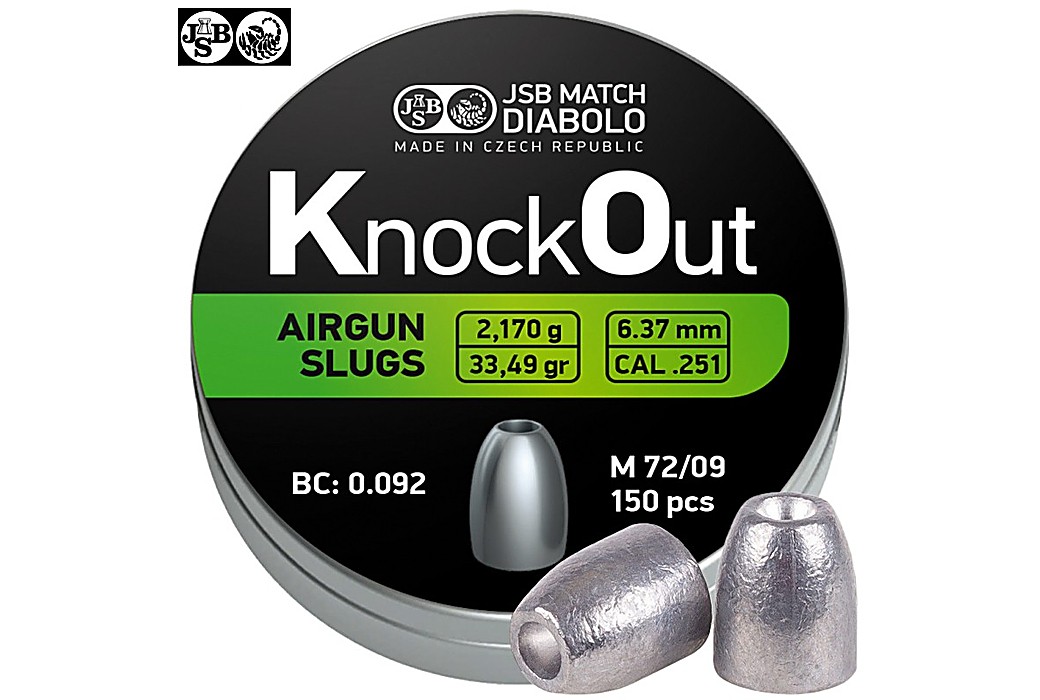 Air gun pellets JSB KNOCK OUT SLUGS 6.35mm (.251) 33.49gr 150PCS