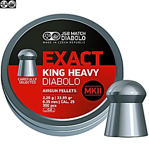 Air gun pellets JSB EXACT KING HEAVY MKII ORIGINAL 300pcs 6.35mm (.25)