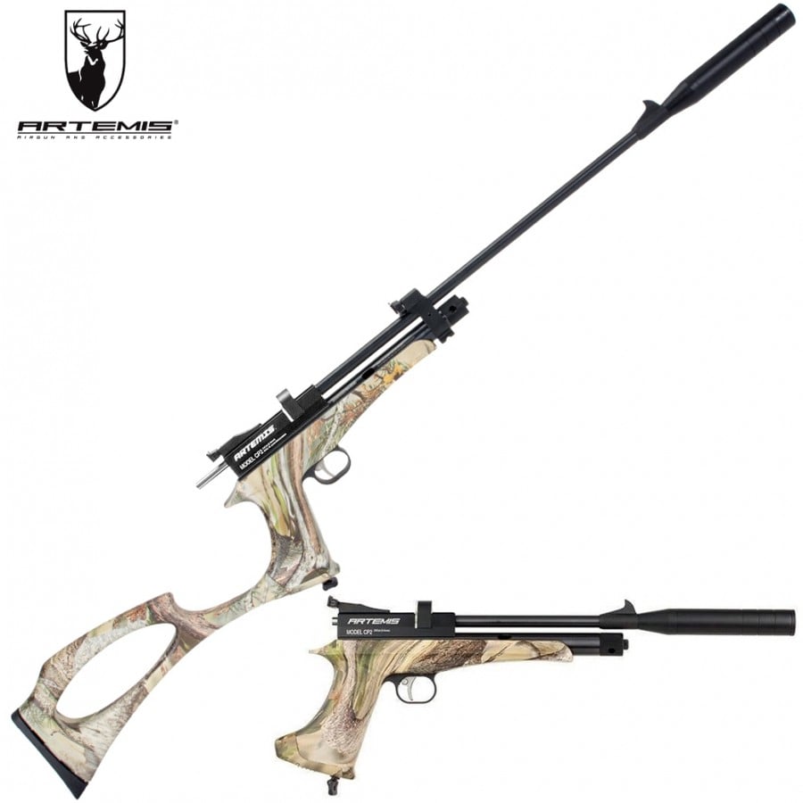 Comprar en linea Carabina CO2 CP2 Camo  Artemis Pistola de marca ARTEMIS •  Tienda de Rifles CO2 • Mundilar Airguns
