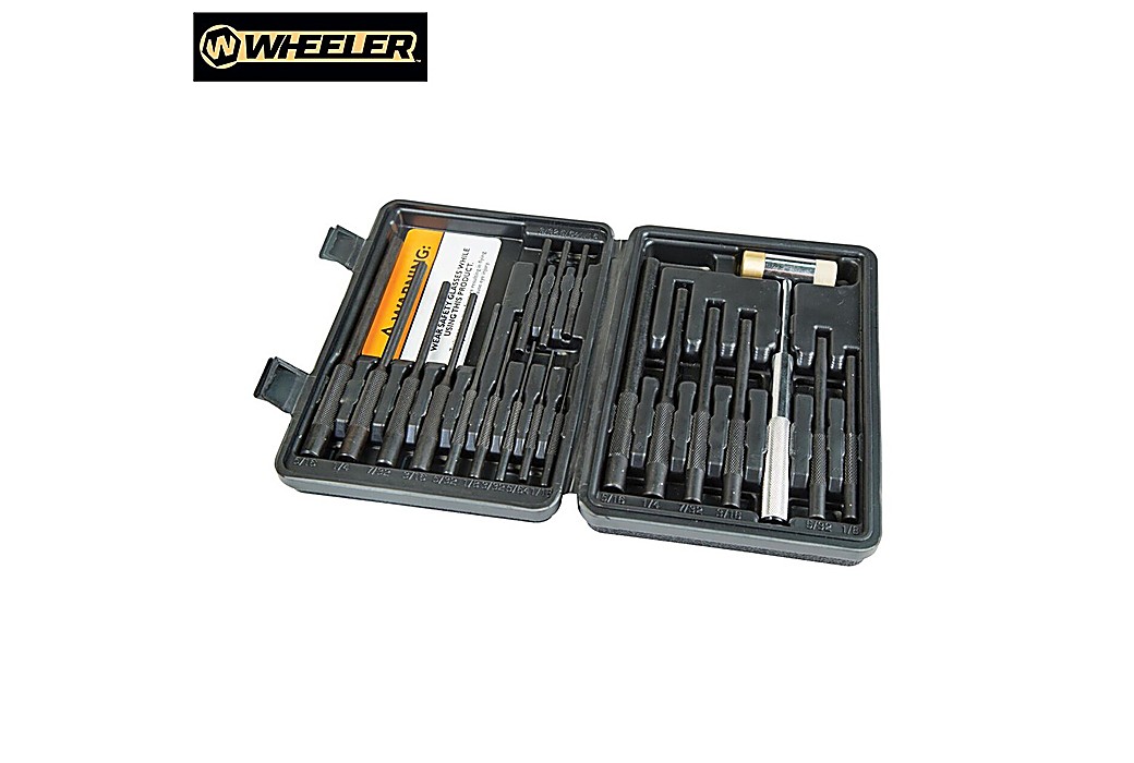 WHEELER MASTER ROLL PIN PUNCH SET PLASTIC CASE 110128