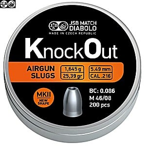 Air gun pellets JSB KNOCK OUT SLUGS MKII 5.50mm (.216) 25.39gr 200PCS