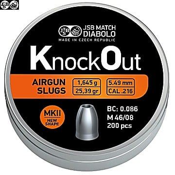 Balines JSB Knock Out Slugs 5.50mm MKII (.216) 25.39gr 200PCS