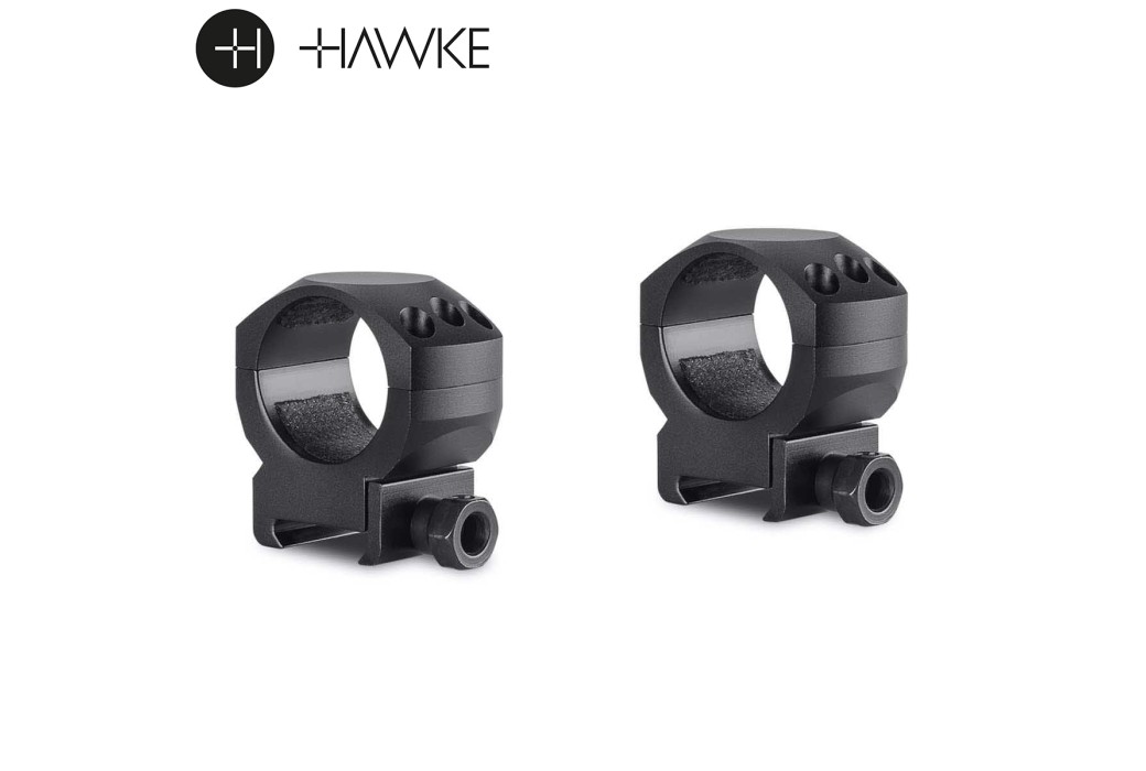 Hawke Precision Steel Ring Mounts 30mm 2PC Weaver Medium