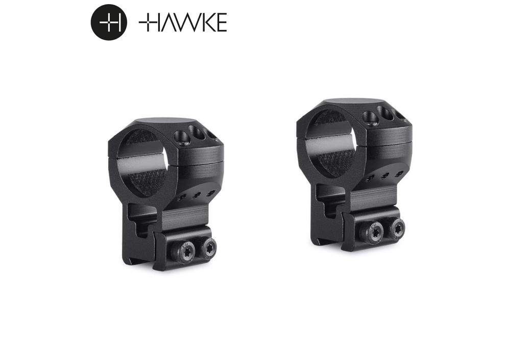 Hawke Tactical Montages Aluminium 1" 2PC 9-11mm (3⁄8”) Dovetail Extra Haute