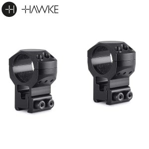 Hawke Tactical Montages Aluminium 1" 2PC 9-11mm (3⁄8”) Dovetail Extra Haute
