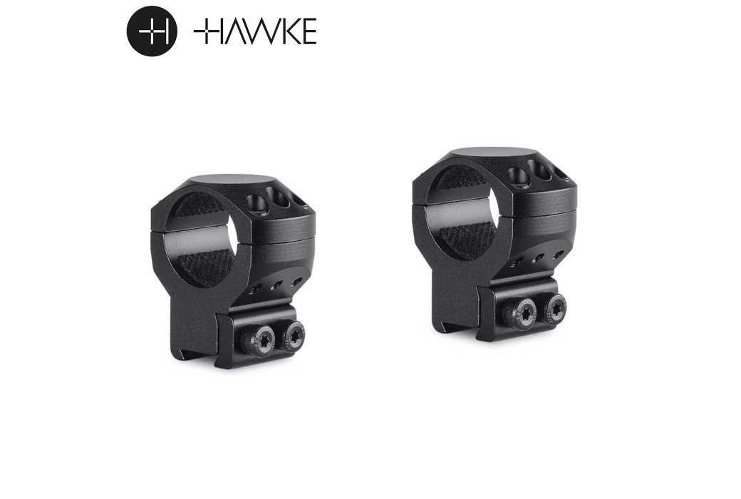 Hawke Tactical Aluminium Ring Mounts 1" 2PC 9-11mm (3⁄8”) Dovetail High
