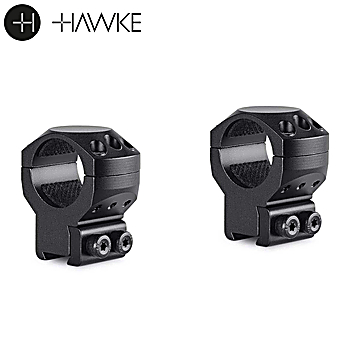 Hawke Tactical Aluminium Ring Mounts 1" 2PC 9-11mm (3⁄8”) Dovetail High