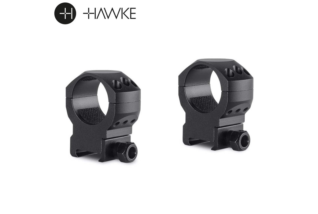 Hawke Tactical Aluminium Ring Mounts 30mm 2PC Weaver High
