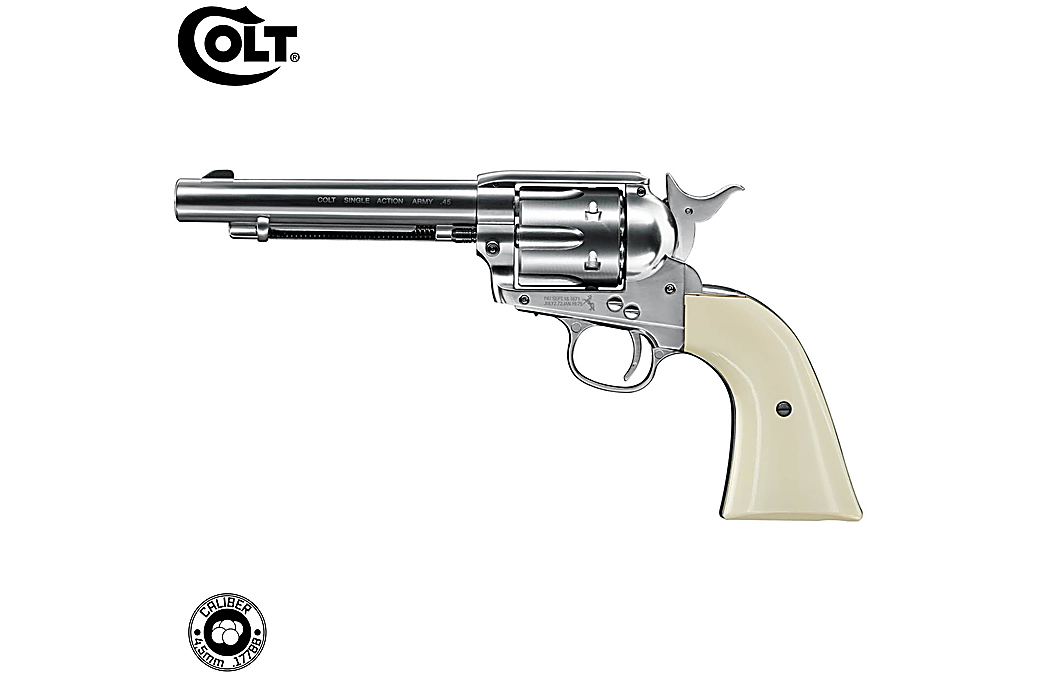 CO2 Air Revolver Colt SAA .45 - 5.5" Nickel Finish