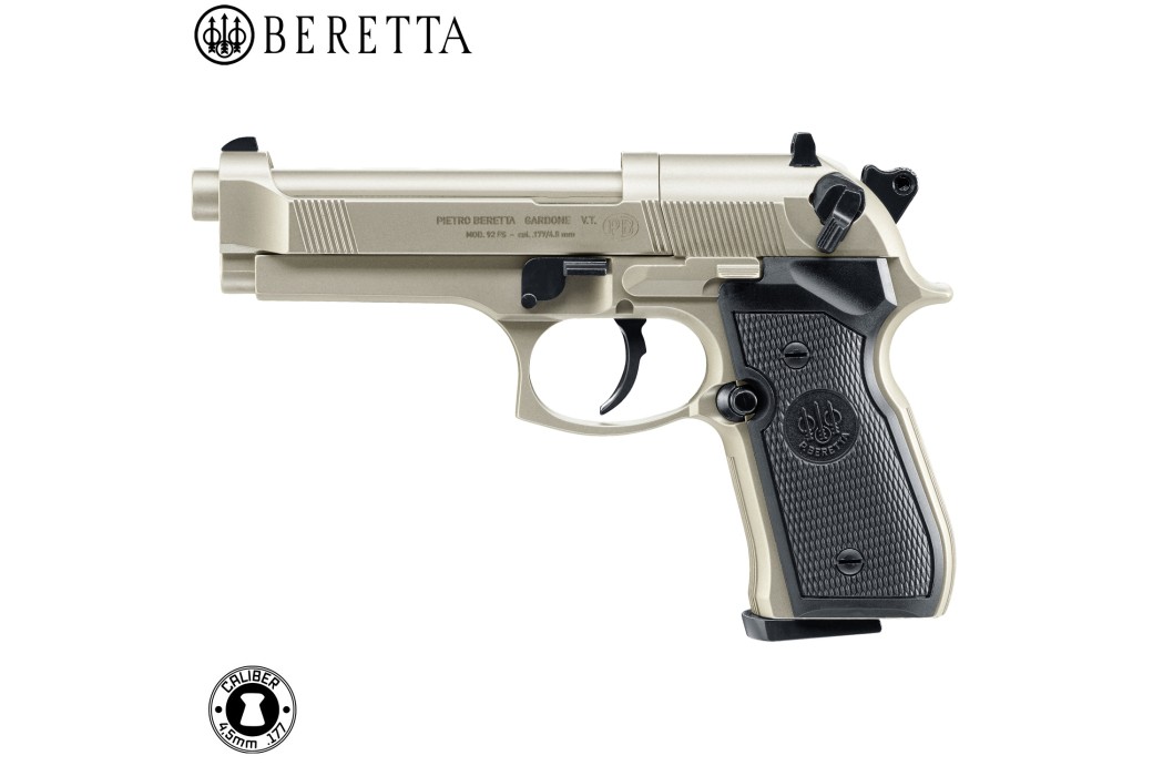 Pistolet Plomb CO2 Beretta M92 FS Finition en Nickel
