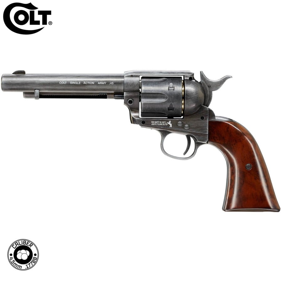 Comprar en linea Revólver CO2 Colt SAA .45 - 5.5 Acabado Antiguo de marca  COLT • Tienda de Revolver CO2 • Mundilar Airguns