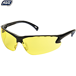 Lunettes de protection ASG à verres jaunes pour le tir, avec branches réglables