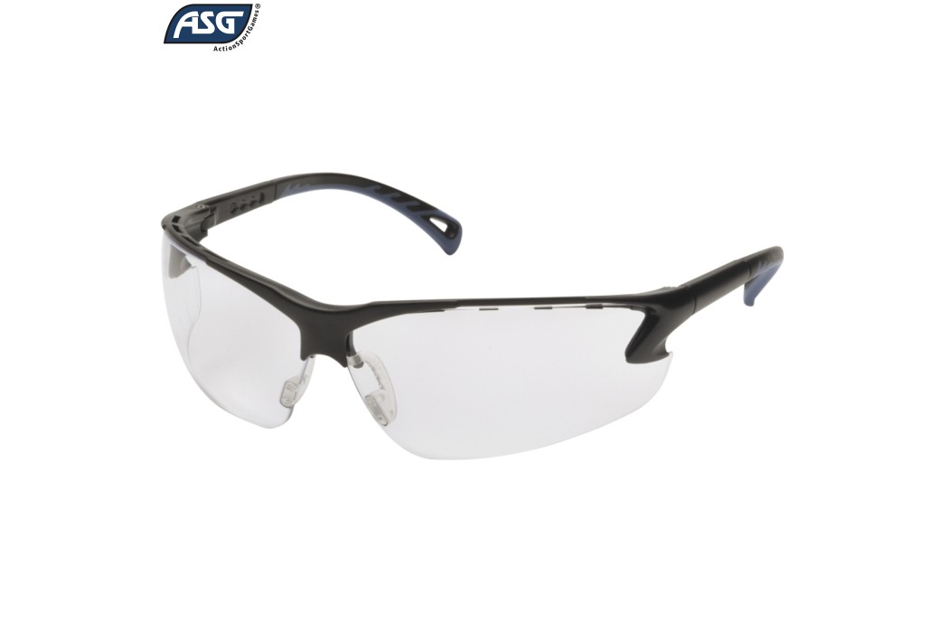 Gafas de protección para tiro ASG con lente amarilla y patillas ajustables