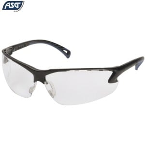 Gafas de protección para tiro ASG con lente amarilla y patillas ajustables