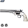 CO2 Air Revolver ASG Schofield 6" - Silver & Ivory Grip