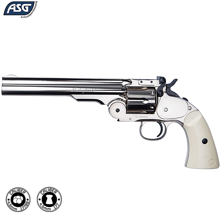 REVOLVER CO2 SCHOFIELD 6 PLATEADO ARMERIA CASTRO