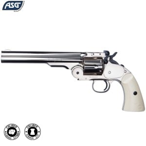 Revolver CO2 ASG Schofield 6" - Silver & Ivory Grip