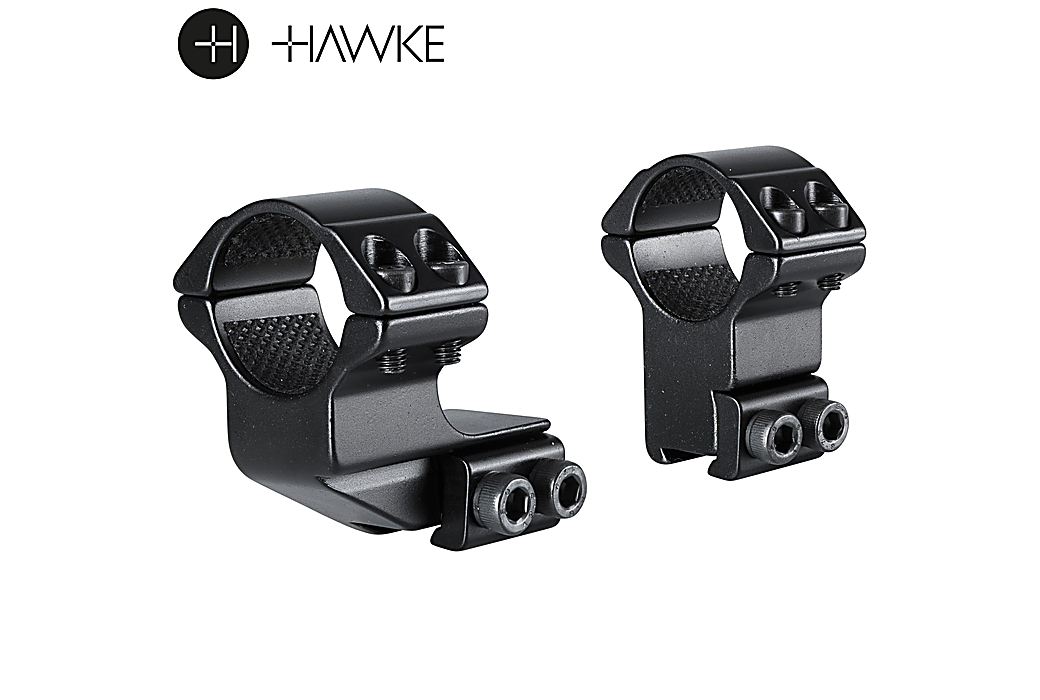 Hawke Tactical Ring Mounts 1" 2PC 9-11mm (3⁄8”) Dovetail Extra High