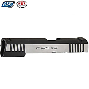 Glissière en métal poli pour pistolets à air ASG STI DUTY One