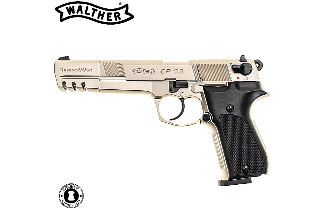 CO2 Pellet Air Pistol Walther CP88 Competition Nickel Finish