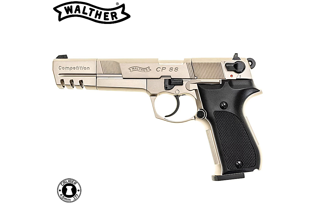 Pistolet Plomb CO2 Walther CP88 Competition Finition en Nickel