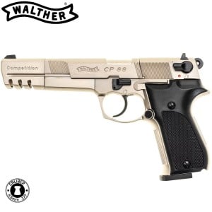 Pistola Chumbo CO2 Walther CP88 Competition Acabamento em Níquel