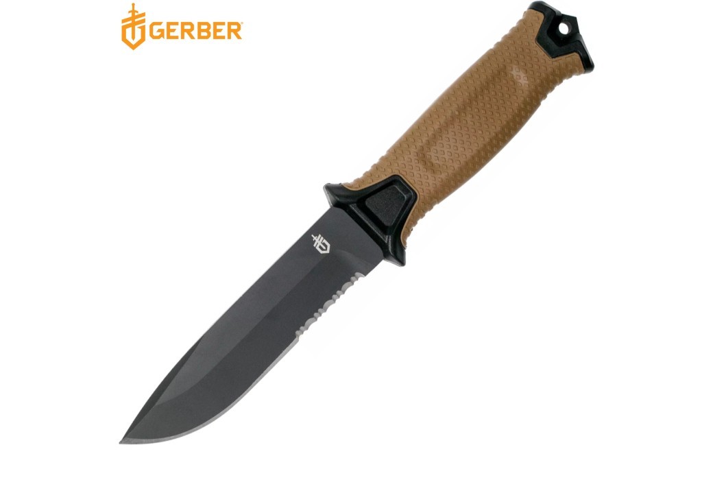 Gerber Couteau Strongarm Lame Sciée Coyote