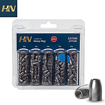 Air Gun Pellets H&N Heavy Sampler Slug HP 5.51mm (.217) Sampler Pack 150PCS