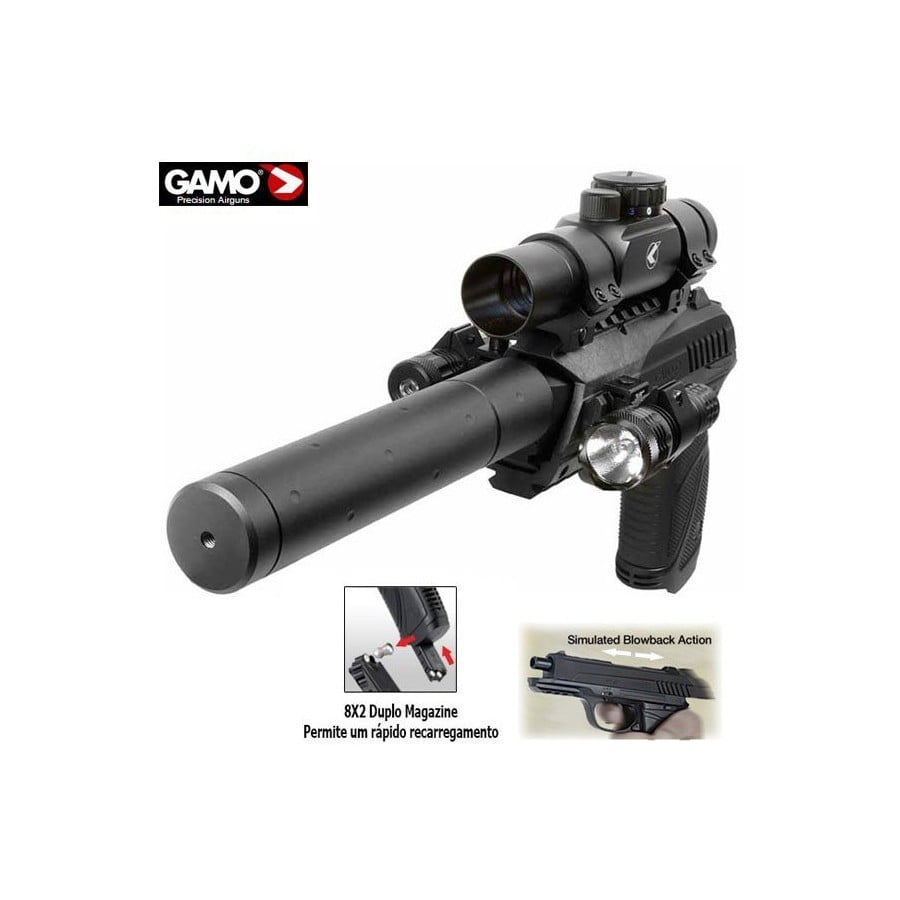 Comprar en linea Pistola GAMO PT-85 Blowback Tactical de marca GAMO •  Tienda de Pistolas CO2 • Mundilar Airguns