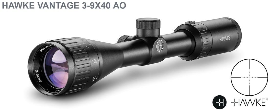 HAWKE VANTAGE 3-9X40 AO + MONTAGENS 2PCS ALTA