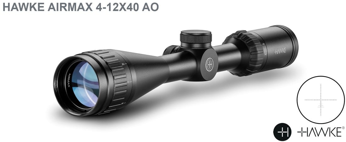 HAWKE AIRMAX 4-12X40 AO + MONTURAS 2PCS ALTA